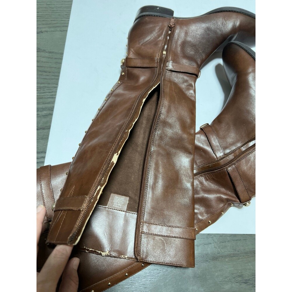 Vince Camuto Preslen Studded  Genuine Leather Riding Boots Knee High Size 8 - Picture 7 of 8